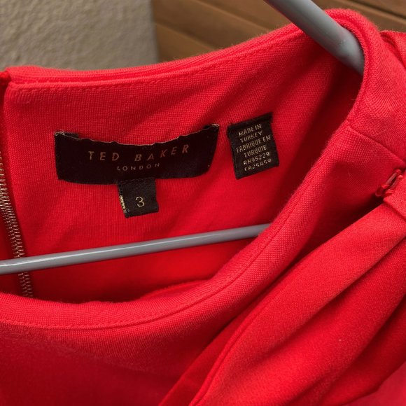 Ted Baker Joyous Bow Shoulder Top Red Size 3 - Picture 5 of 8